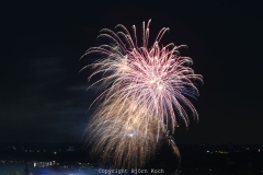 05.08.2022, 538. Cranger Kirmes 2022, Eröfffnungsfeuerwerk Crange 2022. Bild: Das Eröffnungsfeuerwerk zur 538. Cranger Kirmes, aufgenommen von der Halde Hoheward in Herten aus. - Foto: Björn Koch