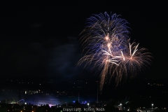 05.08.2022, 538. Cranger Kirmes 2022, Eröfffnungsfeuerwerk Crange 2022. Bild: Das Eröffnungsfeuerwerk zur 538. Cranger Kirmes, aufgenommen von der Halde Hoheward in Herten aus. - Foto: Björn Koch