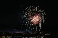 05.08.2022, 538. Cranger Kirmes 2022, Eröfffnungsfeuerwerk Crange 2022. Bild: Das Eröffnungsfeuerwerk zur 538. Cranger Kirmes, aufgenommen von der Halde Hoheward in Herten aus. - Foto: Björn Koch