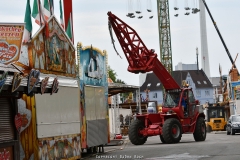 Impressionen vom Aufbau der 583. Cranger Kirmes 2018 - Foto: Björn Koch