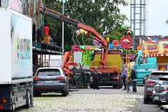 28.07.2023, Impressionen vom Aufbau der 539. Cranger Kirmes 2023, 7 Tage bis zur Eröffnung - Foto: Björn Koch