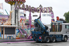 28.07.2023, Impressionen vom Aufbau der 539. Cranger Kirmes 2023, 7 Tage bis zur Eröffnung - Foto: Björn Koch